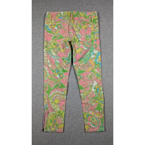 Lilly Pulitzer Women Jeans Size 2 Worth Skinny Mini Zip Ankle Paisley Elephant - Picture 9 of 14